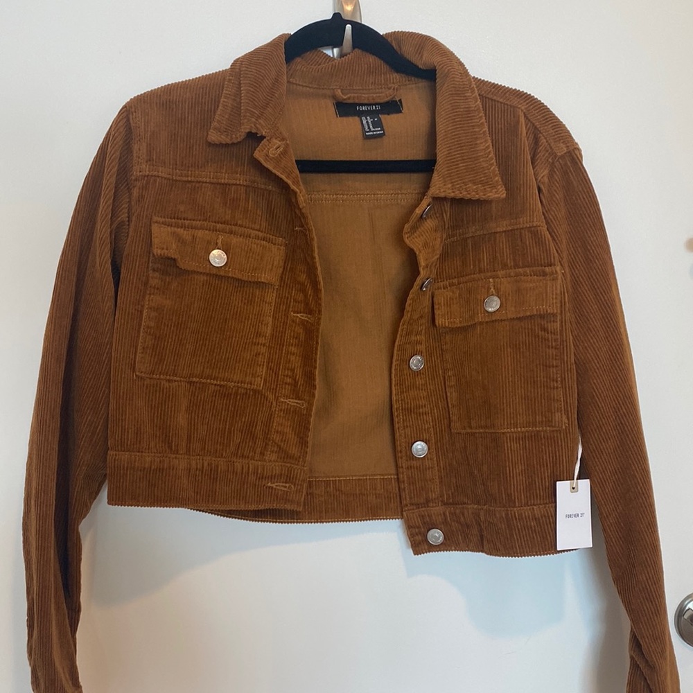 NWOT Forever 21 Brown Corduroy Jacket Size Medium